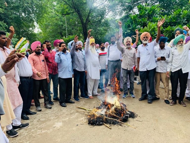 ਪੰਜਾਬ ਯੂ.ਟੀ. ਮੁਲਾਜਮ ਅਤੇ ਸਾਂਝੇ ਫਰੰਟ ਵੱਲੋਂ ਮੁੱਖ ਮੰਤਰੀ ਦਾ ਪੁਤਲਾ ਫੂਕਿਆ