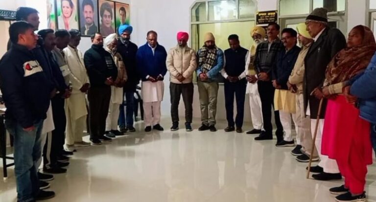 ਲੋਕ ਸਭਾ ਮੈਂਬਰ ਸੰਤੋਖ ਸਿੰਘ ਚੌਧਰੀ ਦੇ ਦਿਹਾਂਤ ਤੇ ਜ਼ਿਲ੍ਹਾ ਬਠਿੰਡਾ ਸ਼ਹਿਰੀ ਕਾਂਗਰਸ ਲੀਡਰਸ਼ਿਪ ਨੇ ਕੀਤਾ ਦੁਖ ਪ੍ਰਗਟ