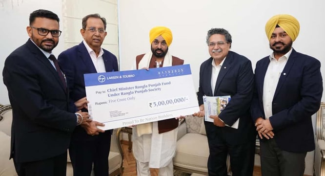 L&T ਕੰਪਨੀ ਵੱਲੋਂ ਚੜ੍ਹਦੀ ਕਲਾ ਮਿਸ਼ਨ ਲਈ ਪੰਜ ਕਰੋੜ ਰੁਪਏ ਦਾ ਯੋਗਦਾਨ