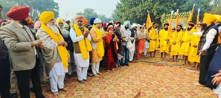 ਸ੍ਰੀ ਗੁਰੂ ਤੇਗ ਬਹਾਦਰ ਜੀ ਦਾ 350ਵਾਂ ਸ਼ਹੀਦੀ ਦਿਹਾੜਾ;ਤਲਵੰਡੀ ਸਾਬੋ ਦੀ ਪਵਿੱਤਰ ਧਰਤੀ ਤੋਂ ਮਹਾਨ ਨਗਰ ਕੀਰਤਨ ਸ੍ਰੀ ਅਨੰਦਪੁਰ ਸਾਹਿਬ ਲਈ ਅਰਦਾਸ ਉਪਰੰਤ ਰਵਾਨਾ