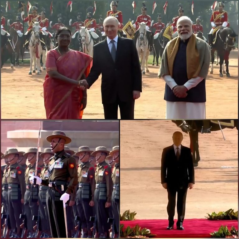 ਰੂਸ ਦੇ ਰਾਸ਼ਟਰਪਤੀ Putin ਨੂੰ 21 ਤੋਪਾਂ ਦੀ ਸਲਾਮੀ, ਦਿੱਤਾ ਗਾਰਡ ਆਫ਼ ਆਨਰ, ਦੇਖੋ ਵੀਡੀਓ