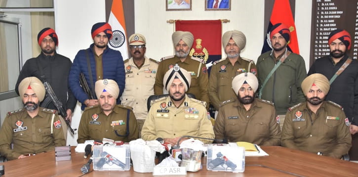 ਅੰਮ੍ਰਿਤਸਰ ਵਿੱਚ ਸਰਹੱਦ ਪਾਰੋਂ ਨਾਰਕੋ-ਆਰਮਜ਼ ਤਸਕਰੀ ਮਾਡਿਊਲ ਨਾਲ ਜੁੜੇ ਚਾਰ ਮੁਲਜ਼ਮ ਕਾਬੂ