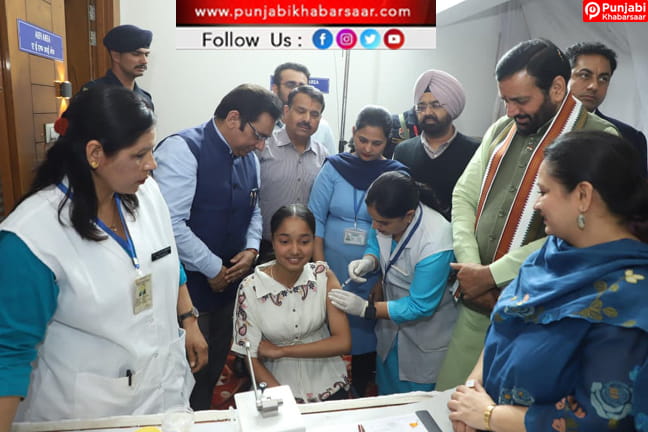 ਮੁੱਖ ਮੰਤਰੀ ਨਾਇਬ ਸਿੰਘ ਸੈਣੀ ਨੇ ਲਾਡਵਾ ਤੋਂ ਕੀਤਾ ਐਚਪੀਵੀ ਟੀਕਾਕਰਣ ਮੁਹਿੰਮ ਦੀ ਸ਼ੁਰੂਆਤ