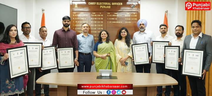 SIR-2026 : ਸੀ.ਈ.ਓ. ਪੰਜਾਬ ਵੱਲੋਂ ਘਰੋ-ਘਰੀ ਗਣਨਾ ਪੜਾਅ ਨੂੰ ਅਗਾਊਂ ਨੇਪਰੇ ਚਾੜ੍ਹਨ ਲਈ ਈ.ਆਰ.ਓਜ਼. ਦਾ ਸਨਮਾਨ