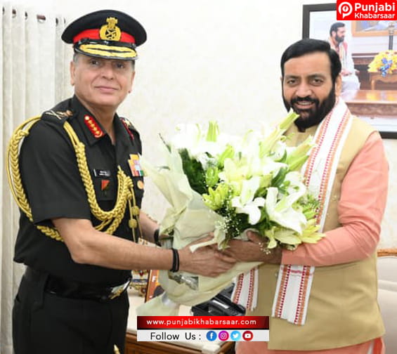 सेना प्रमुख जनरल धीरज सेठ ने हरियाणा के मुख्यमंत्री से की मुलाकात, सिविल-मिलिट्री समन्वय और पूर्व सैनिकों के कल्याण पर हुई चर्चा